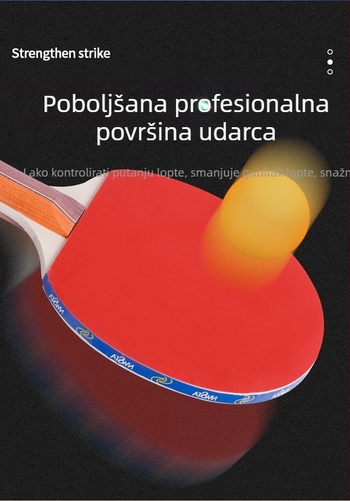 Dvostruki set reketa za stolni tenis, Penhold ručka, karbonska vlakna