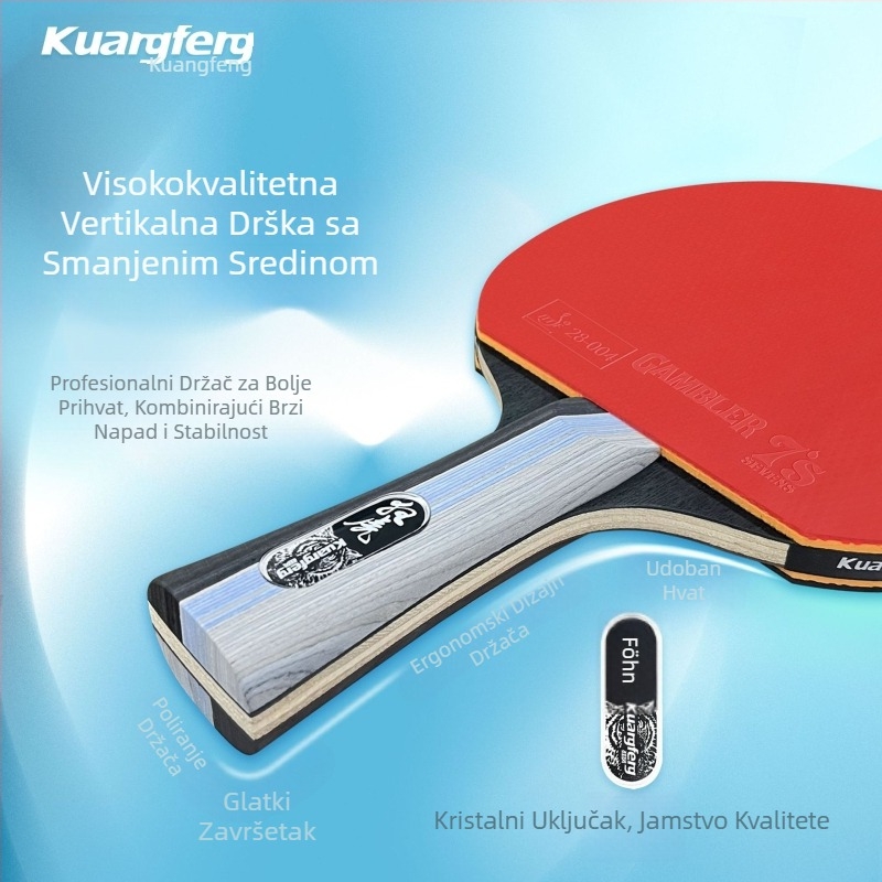 Raketa za stolni tenis Gale, dvostrana guma protiv ljepila, ravna drška