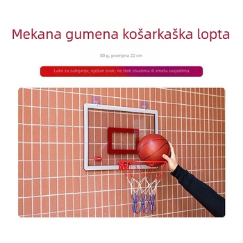 Zidni koš za košarku s backboardom i mrežom, od legure, za unutarnju uporabu