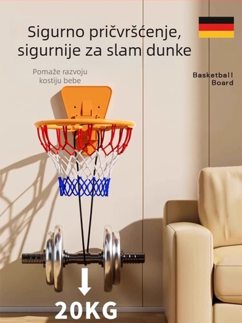 Unutarnji zidni sklopivi koš za košarku, tih rad, kućna uporaba