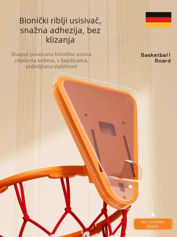 Unutarnji zidni sklopivi koš za košarku, tih rad, kućna uporaba