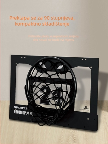 Koš za košarku bez bušenja, vakuumsko pričvršivanje, za unutarnju i vanjsku upotrebu, sklopiv, pogodan za zakucavanje