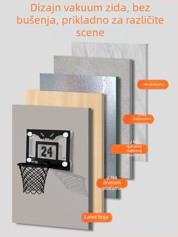 Koš za košarku bez bušenja, vakuumsko pričvršivanje, za unutarnju i vanjsku upotrebu, sklopiv, pogodan za zakucavanje