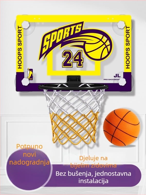 Koš za košarku bez bušenja, vakuumsko pričvršivanje, za unutarnju i vanjsku upotrebu, sklopiv, pogodan za zakucavanje