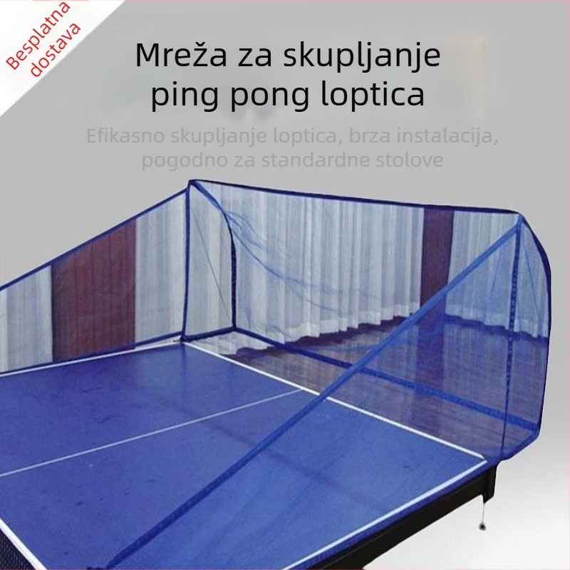 Mreža za skupljanje ping-pong lopti za automatsku servis mašinu – najlonska, 3 kg, stalak za stolni tenis