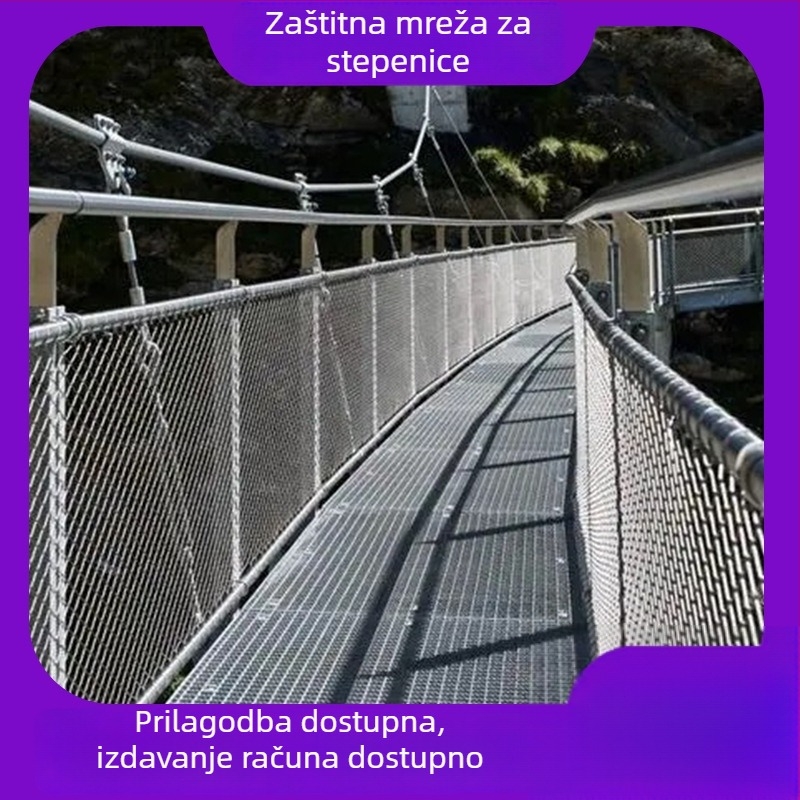 Express sigurnosna mreža za gradilište s dijamantnim otvorima – nehrđajući čelik, zaštita od pada, upute za instalaciju