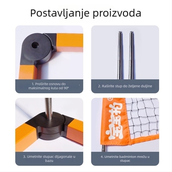 Vanjska mreža za badminton – prijenosna sklopiva mreža za igru; Materijal: Drugo; Prilagodljivost: Da; Pogodno za badminton i tenis