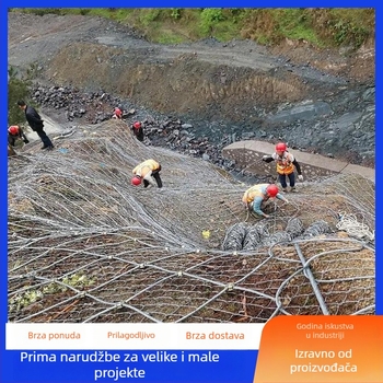 Aktivna zaštitna mreža za padine – fleksibilna mreža od čeličnih užadi s romboidnim oblikom za zaštitu od odrona