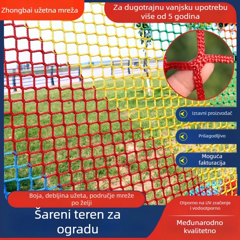 Bezuzlna zaštitna mreža za otvoreni teniski teren, PE materijal, model 0023, funkcija ograđivanja, prilagodljivo