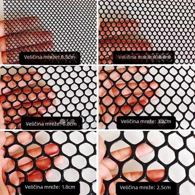 Plastična plosnata mreža za ogradu, ojačana za uzgoj ptica i zaštitu balkona; Materijal: polietilen; Model: plastična plosnata mreža; Tip: obična sigurnosna mreža; Funkcije: uzgoj, zaštita balkona