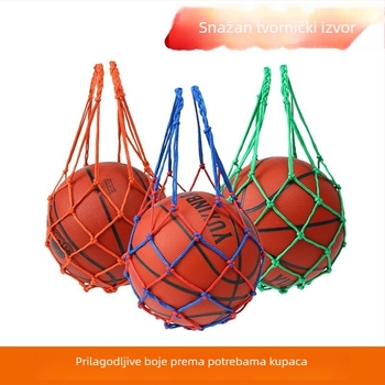 Nylon mrežasta torba za lopte za košarku i nogomet, elastična žuto-bijela mreža, prijenosna velika torba za različite lopte