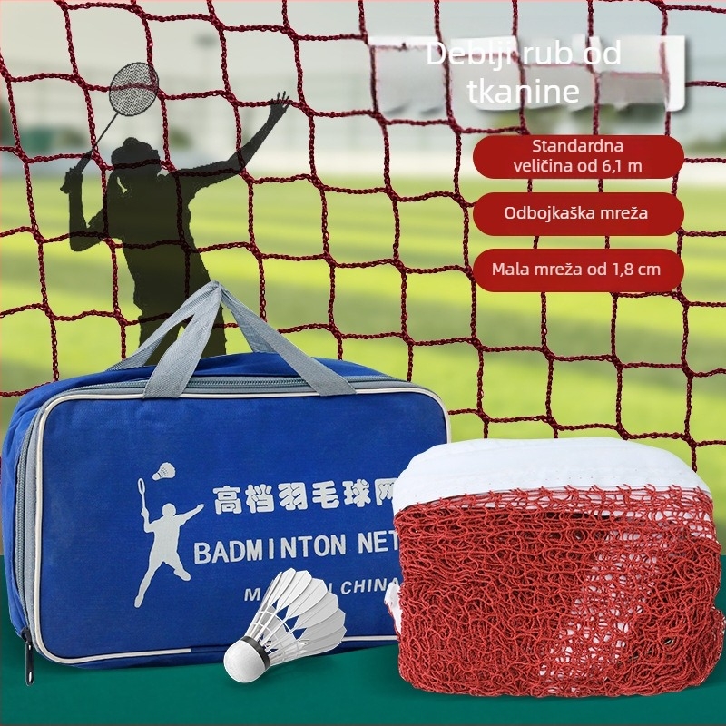 Mreža za badminton – unutarnja i vanjska, poliester, Jianru, prilagodljiva, pojedinačno i parovi