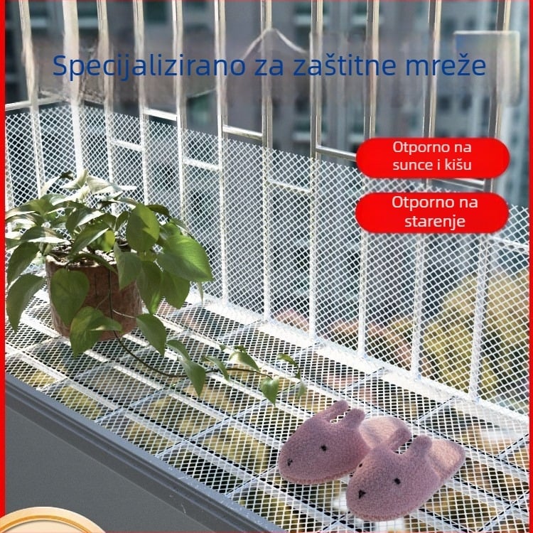 Plastična mreža s kabelskim spojnicama – zaštitna mreža za balkon, brtvena mreža za prozore, mreža protiv mačaka, uzgoj peradi i pčelarstvo