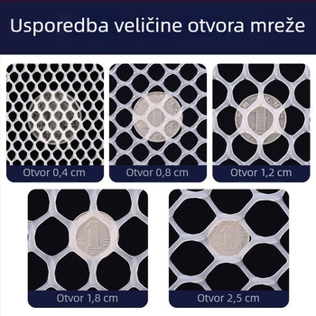 Bijela etiketa plastična zaštitna mreža za uzgoj kokoši i pataka, balkonska ograda, zaštita od pada.