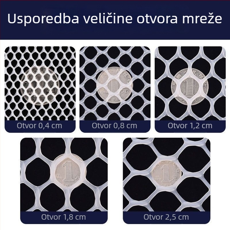 Bijela etiketa plastična zaštitna mreža za uzgoj kokoši i pataka, balkonska ograda, zaštita od pada.