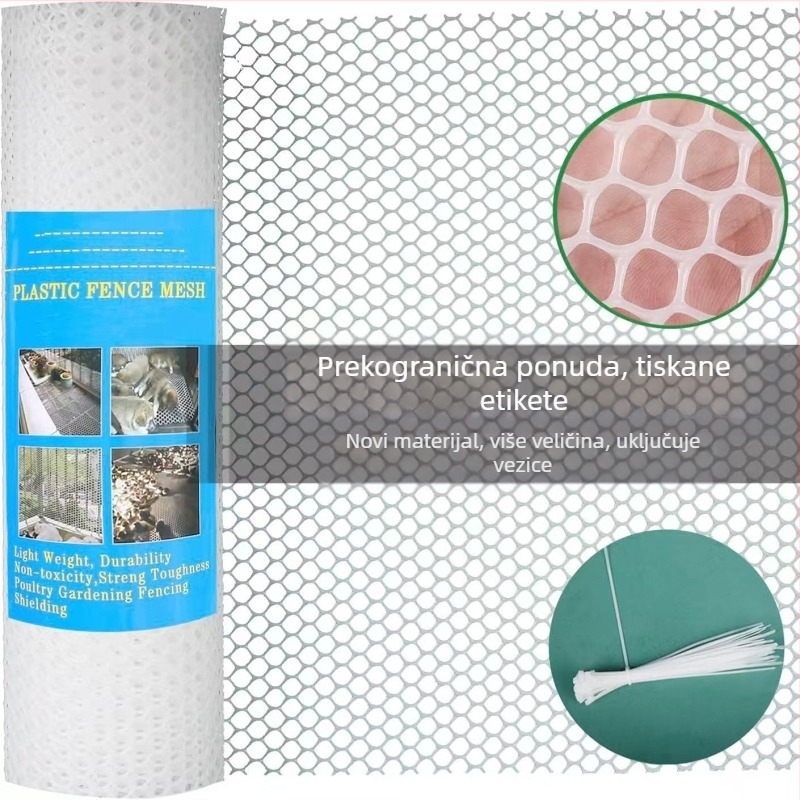Bijela etiketa plastična zaštitna mreža za uzgoj kokoši i pataka, balkonska ograda, zaštita od pada.