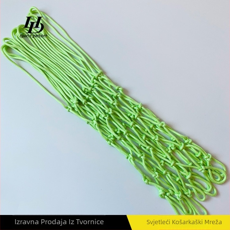 Svetleća mreža za košarku - Nylon, 65 g, mogućnost prilagodbe, pogodna za terene i druge igre s loptom