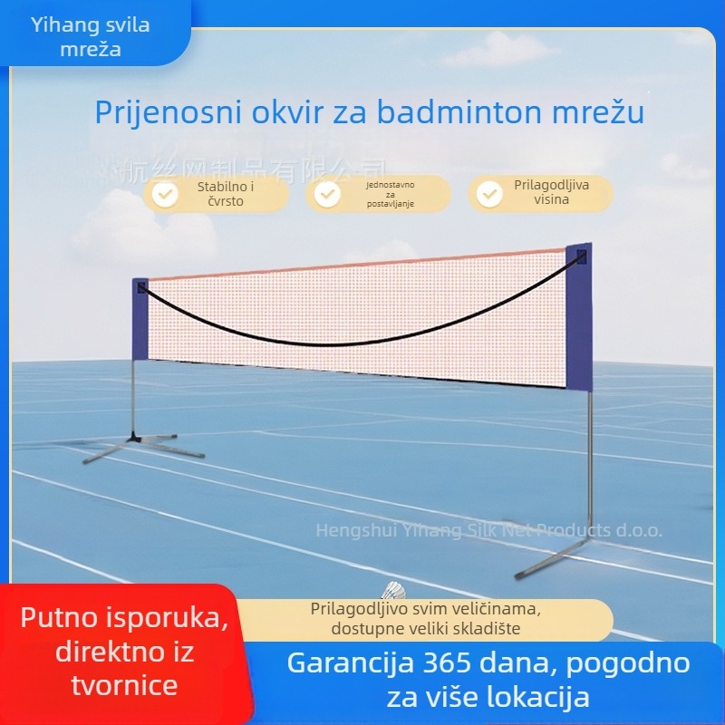 Prijenosni mrežni stalak za badminton, sklopivi, za unutarnje i vanjske uvjete, za singl i dvojicu, 2-u-1, model yh-04