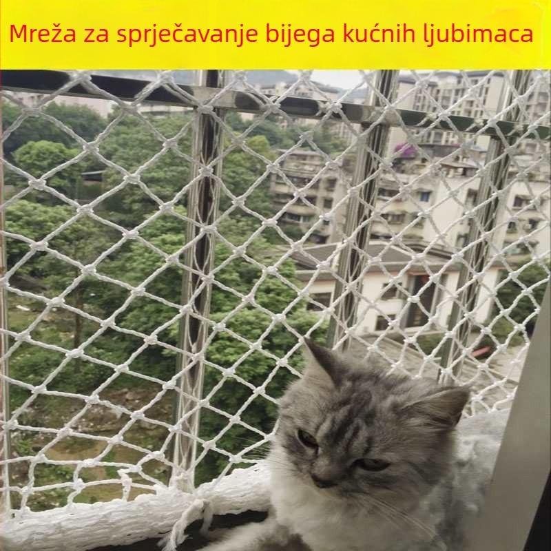 Najlon zaštitna mreža za balkon i prozor — zaštita kućnih ljubimaca, protiv mačaka, protiv pada
