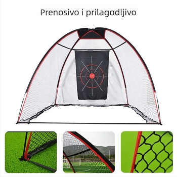 Golf mreža za trening – šator-stil okvir od okruglih cijevi, vanjska vježba chipinga i zamaha, Oxford tkanina, prilagodljiv logo