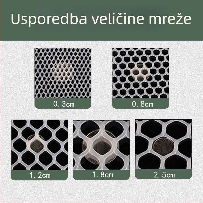 UV otporna balkonska zaštitna mreža za uzgoj peradi – protiv mačaka, za kokoši i patke, plastična mreža