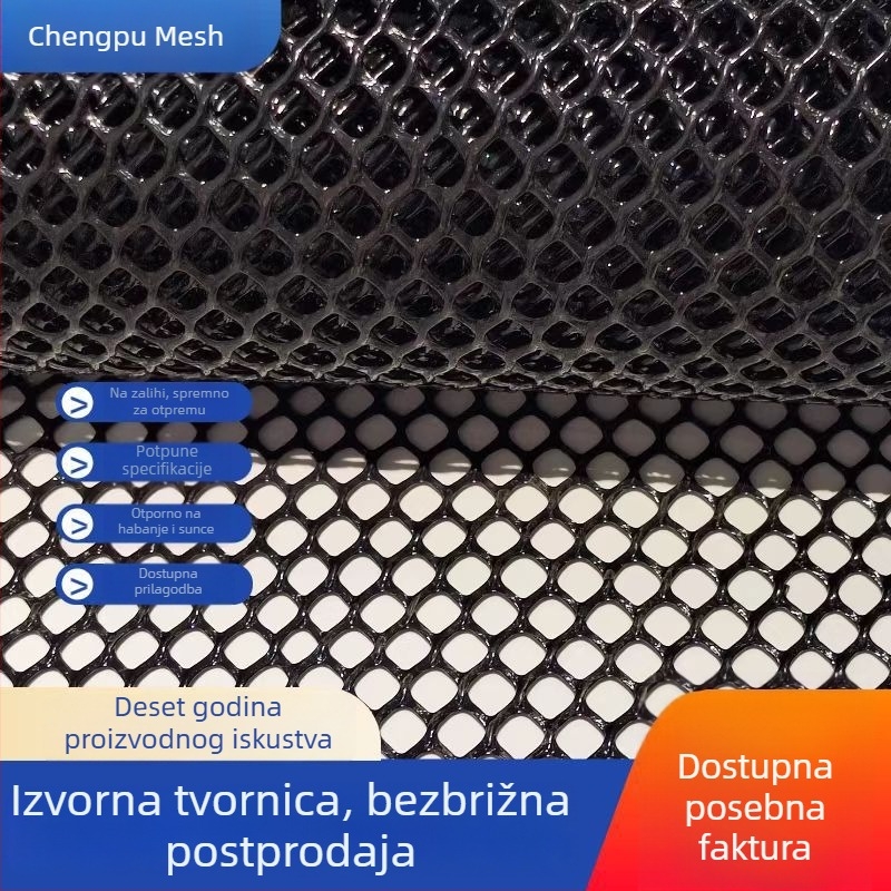 Crna debela plastična ravna mreža za zatvaranje balkona i prozora, sigurnost gradilišta, zaštita od pada, ograđivanje i izolacija voćnjaka
