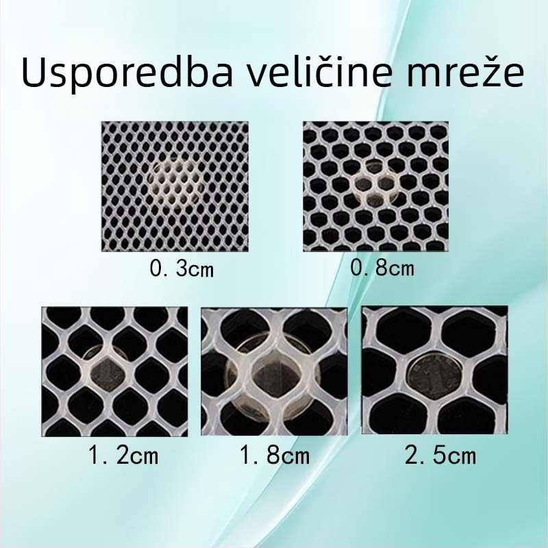 Plastična mreža za izolaciju polica Huaqi — mreža za odjeljak polica i mreža za hladnjak/podlogu; pogodna za ograde trgovačkih centara, skladišta i voćnjaka