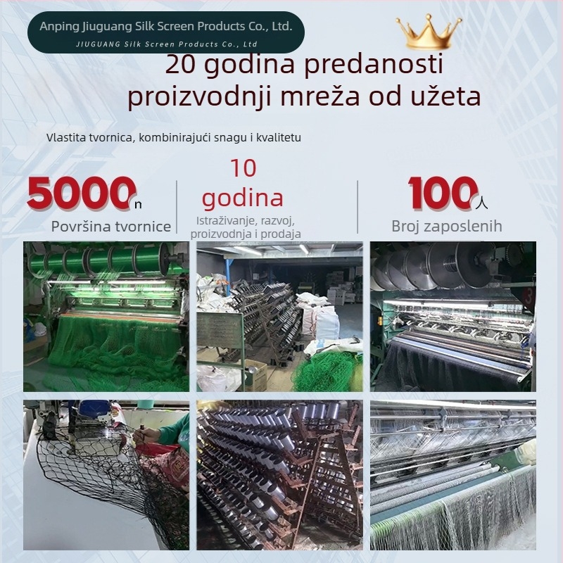 Poliesterska mreža bez čvorova za unutarnje teniske terene – zaštitna izolacijska mreža za tenis i badminton