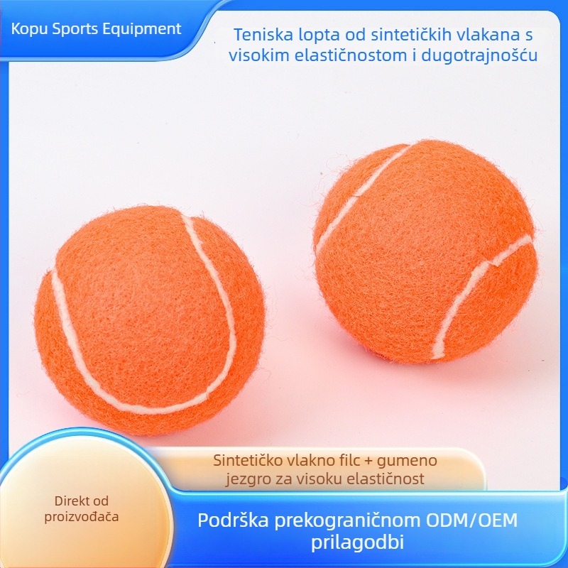 Natjecateljska tenis lopta s visokom elastičnošću, otporna na habanje gumena jezgra i omot od sintetičkih vlakana za stabilnu putanju leta