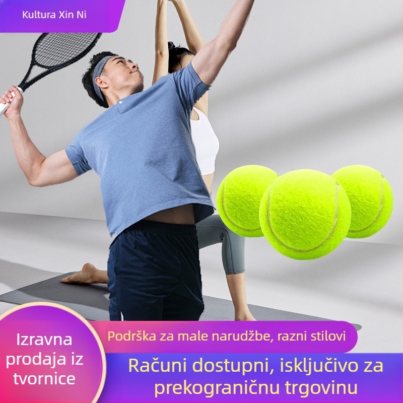 Profesionalne teniske lopte za juniorske treninge i natjecanja; visoka elastičnost, izdržljiva konstrukcija od gume i kemijskih vlakana; mogućnost otiska logotipa.