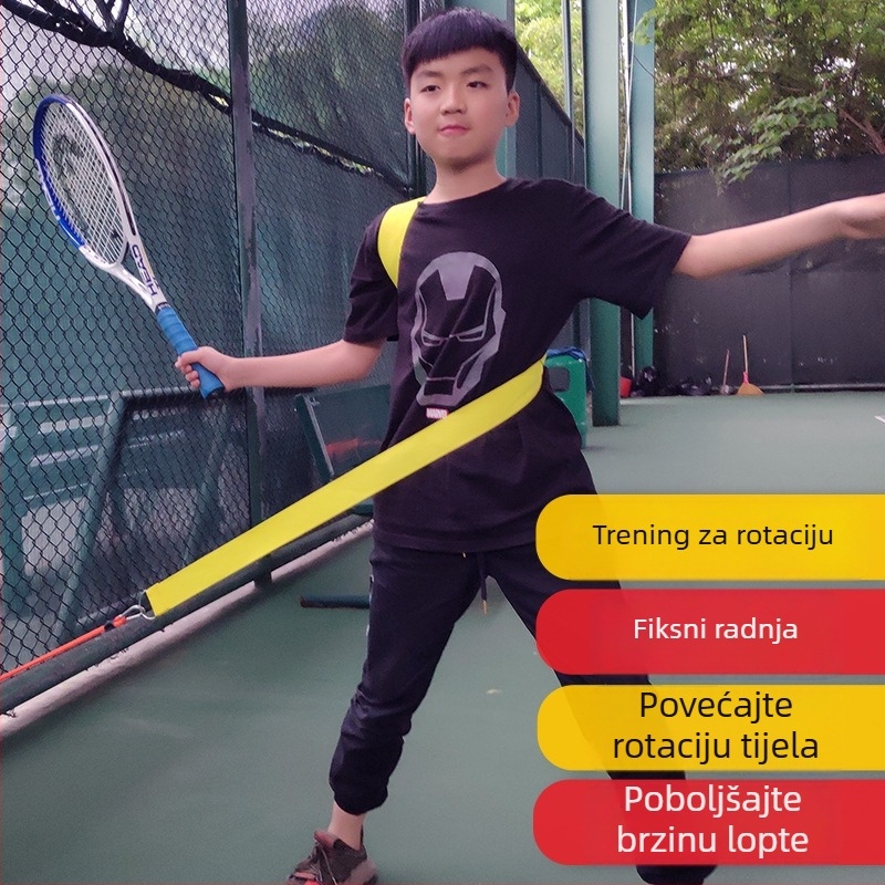 Tenis trenjer s topspinom, prijenosni, samostalni trening servis i udaraca (Materijal: kemijska vlakna; Primjenjivi scenariji: stolni tenis, druge igre s loptom; Kategorija: Tenis)