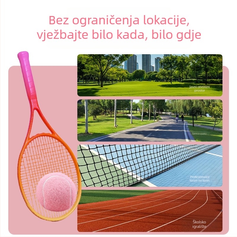 Teniska lopta za trening – set od 2 komada za više terena (unutarnji/vani) – materijal: kemijska vlakna; kategorija: tenis