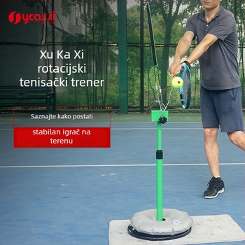 Topspin teniski trener, prijenosni rotirajući trener za servis i presretanje, za početnike, pojedinačni udarac, polipropilenska vlakna