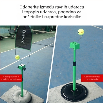 Topspin teniski trener, prijenosni rotirajući trener za servis i presretanje, za početnike, pojedinačni udarac, polipropilenska vlakna