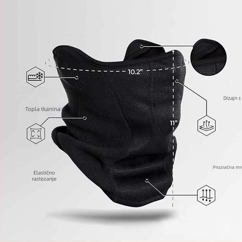 Maska za vožnju biciklom za jesen i zimu, unisex, polar fleece i poliester, mogućnost prilagodbe, nije uvezeno