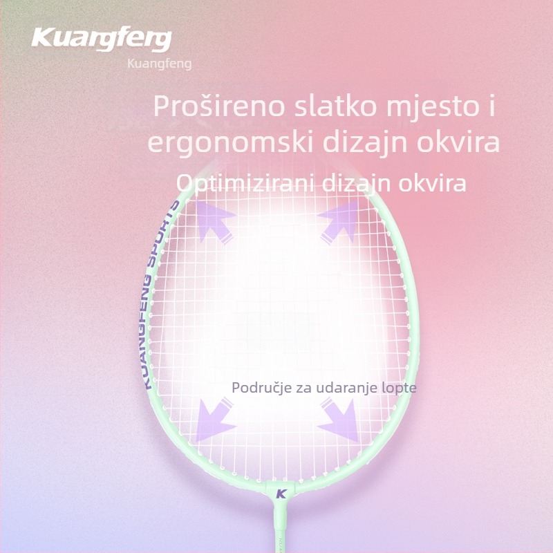 Badminton raketa Gale – K1314, okvir od željeznog legura, težina 75–79 g, držač G5, najlonske žice, dvostrano korištenje za trening i natjecanje