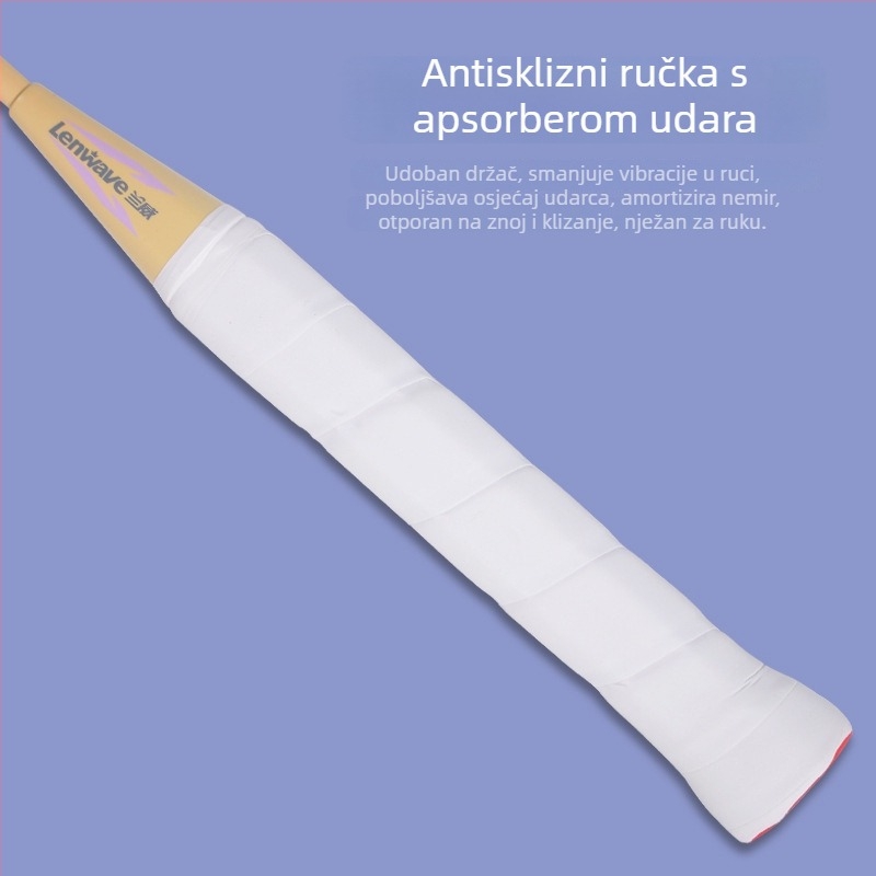 Lanwei raketa za badminton – monoblok konstrukcija, okvir od željezne legure, najlonske žice, umjerena tvrdoća šasije, pogodna za odrasle amatere