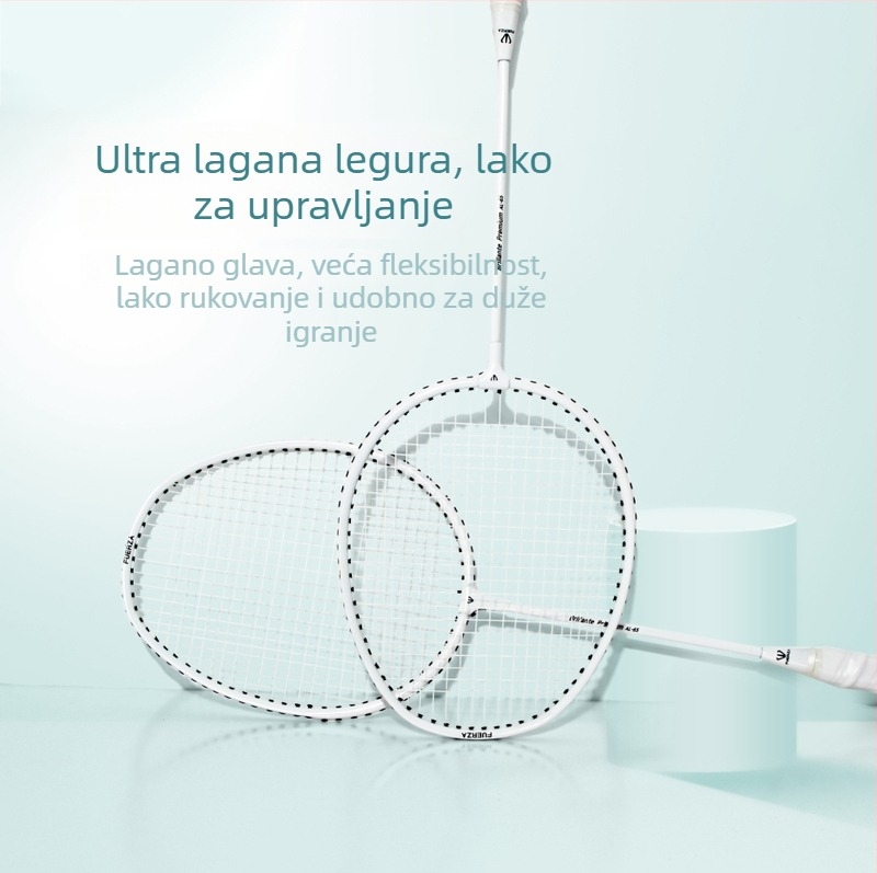 Decoq badminton palica – okvir od željeznog legura, model Y-020023, težina 95–100 g, ravna glava
