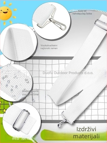 Prilagodljiva teniska mreža od webbing materijala, marka Duofu Outdoor, pogodna za badminton i tenis