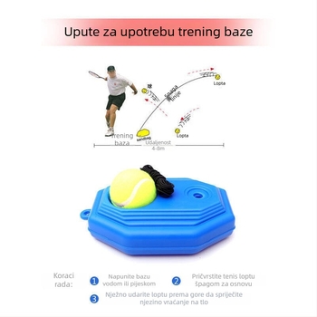 Samostalna teniska trening baza – visoka elastičnost, PP materijal, brend Leke (autorizirani privatni brend), prilagodljiva, pogodna za tenis i badminton