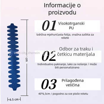 Zaštitna naljepnica glave teniske rekete, PU materijal, Zhensen brend, prilagodljivo, ovlaštena privatna marka