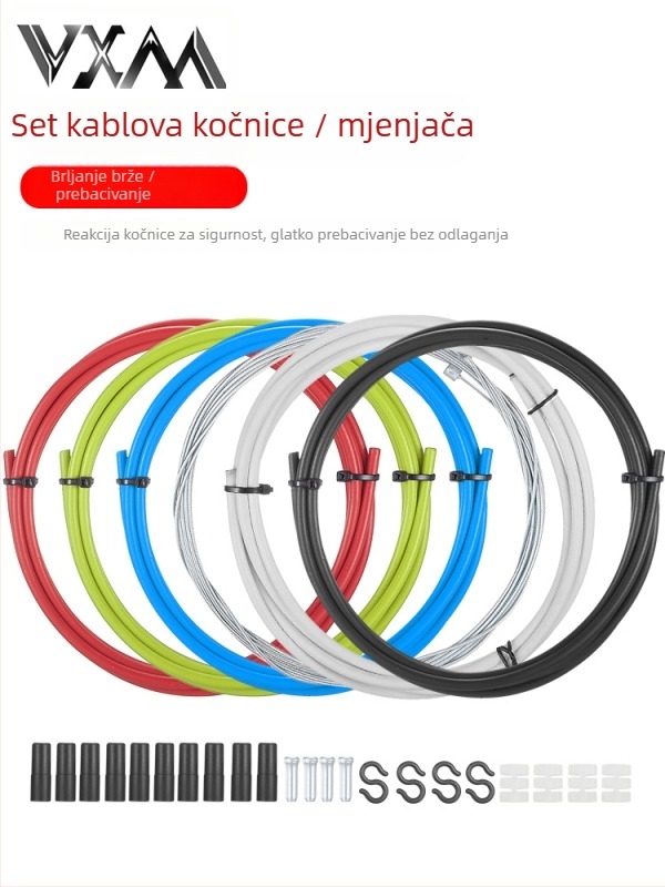 MOTSUV set kočničkih cijevi za cestovne i MTB bicikle — mehaničko kočenje, kompatibilan s V-brakom