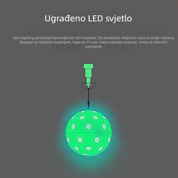 pickleball lopta s 40 rupa, modificirani TPE, 30 g