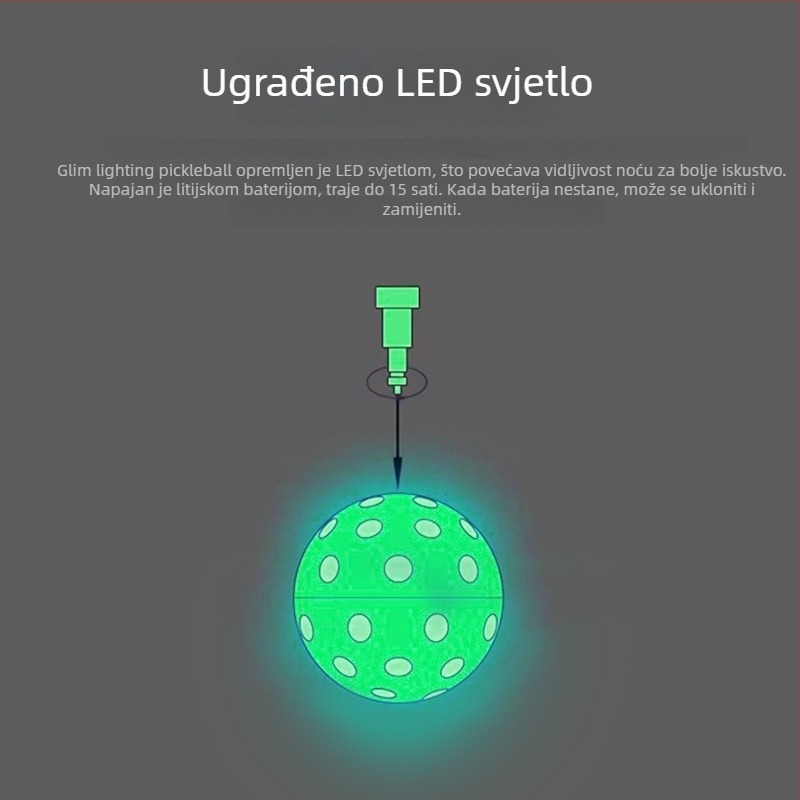 pickleball lopta s 40 rupa, modificirani TPE, 30 g