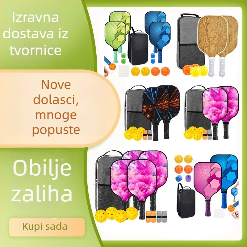 Dvobojna pickleball palica, jednostavan sportski stil; materijal: karbonska vlakna; težina: prilagodljiva; marka: Druga