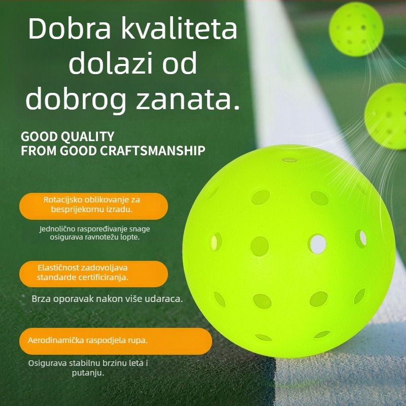 Pickleball lopta, 40 rupe, PE materijal, težina 26 g, brend Good couple