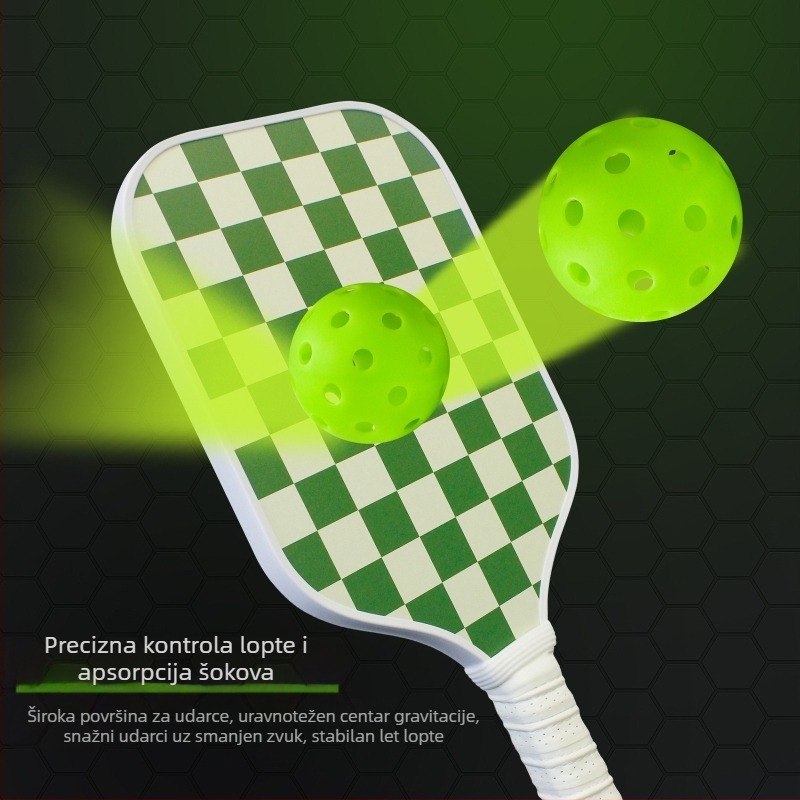 Neutral set reketa za pickleball sa staklenim vlaknima, PP honeycomb core, 228 g