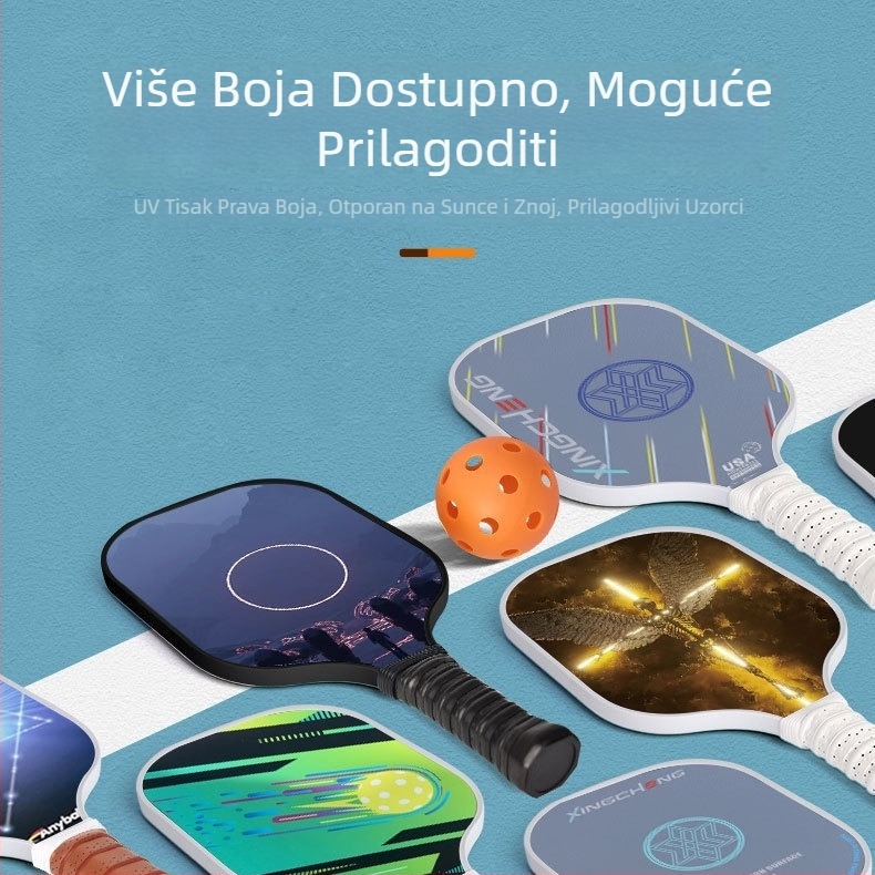 Nova City pickleball palica, karbonska vlakna ili staklena vlakna, jednovrsta hot-pressed konstrukcija, težina 0,25 kg