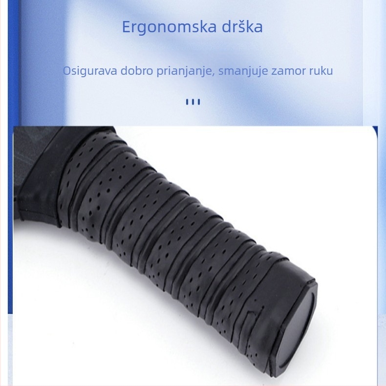 Peak set reketa od vlakna stakla i ugljika, laminirano drveno jezgro, šarene rekete za učenike, trening na otvorenom