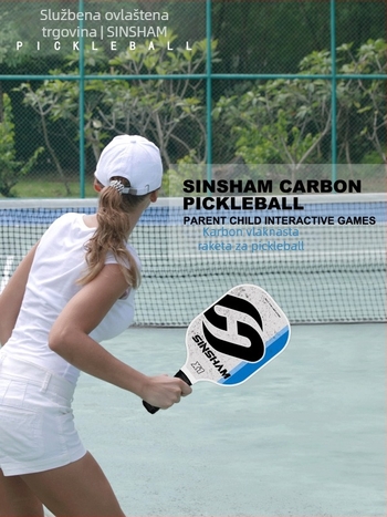 Prilagodljiva pickleball raketa od karbonskih vlakana, težina 220 g, za unutarnju i vanjsku upotrebu